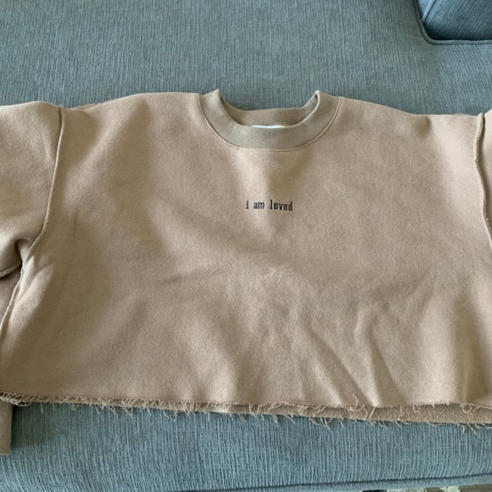 Ashley Barron "I Am Loved" Crop Sweatshirt